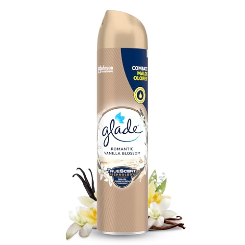 Glade Ambientador Aerosol Vainilla, Combate Malos Olores, con Aceites Esenciales, 1 Aerosol