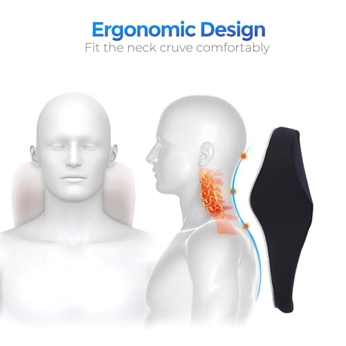 Image of zaxty Ergonomic Memory Foam Car Neck Pillow - Comfort & Support for Neck /Back Pain, Breathable Cover, Durable Headrest, Ideal for Car & Office. (1)