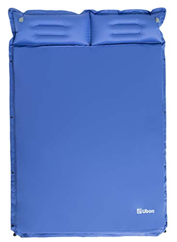 Ubon Double Self-Inflating Sleeping Pad Sleeping Mat for Camping with Pillows Attached Camp
