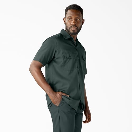 Image of Dickies Men's Short Sleeve Work Shirt - Durable Twill Button Down Shirts for Men, Lightweight Uniform for Daily Wear