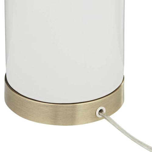 360 Lighting Draper 26" High Modern Coastal Table Lamps Set of 2 White Ceramic Fabric Shade Living Room Bedroom Bedside Nightstand House Office Home Reading Kitchen Entryway Console Family - Image 7