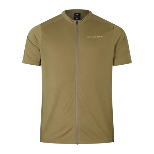 ENDURA Men's Loop Zipped Short Sleeve Jersey, Tweed Green, 3XL