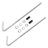 DUSCOKE 10 Inch 304 Stainless Steel J Hook Battery Hold Down Bolts, Universal Battery Retaining Bolt Kit, Battery Hold Down Bracket J Bolts for Car, SUV, Truck Batterie(10 Inch)