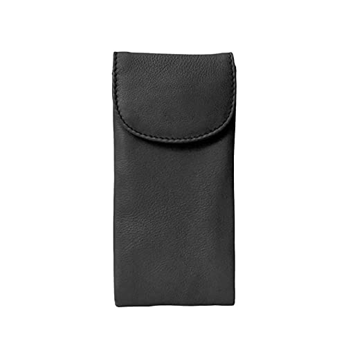 Image of ili New York Double Flap Leather Eyeglass Case, Soft 2-in-1 Dual Glasses Pouch for Sunglasses and Reading Glasses