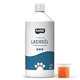 AniGo Premium Lachsöl Hunde 1 Liter, Omega 3 & 6 Barf Öl Hund I Lachsöl Hund 1 Liter I Hochdosiertes Fischöl - in Lebensmittelqualität