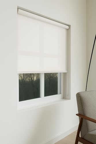 Image of Roller Blinds for Windows 63 Inch W X 48 Inch L | Light Filtering Roll-Up Shades Sun UV Protection for Home & Office White| Customised Size | Heavy Duty in 38 MM Pole