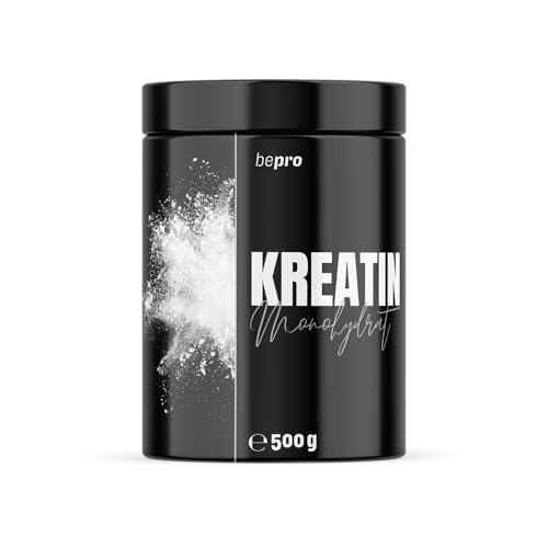 Creatin Pulver 500g - Vegan - Halal - Meshfaktor 200 - Dose - Neutral - Kreatin - bepro® -