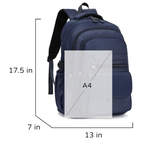 Image of Kids High Middle School Backpack for Boys Travel Aesthetic Bookbag,Navy Blue