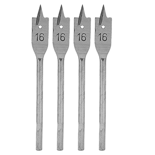 Spade Drill Bits 4Pcs Paddle Flat Bits Wood Drill Bits, 16mm Spade Drill Bit Set Hole Opener High Carbon Steel DIY