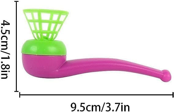 Hehglng 3 Pcs Mixed Color Floating Blow Pipe Balls, Floating Blow Pipe and Ball Balance Blowing - Image 2