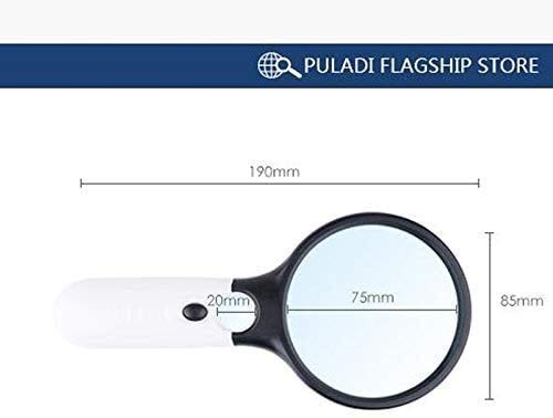 Szkło Powiększające Z 3 Diodami Led 10X 30X Ręczna Podświetlana Lupa Do Książek, Gazet, Map, Monet, Biżuterii, Rękodzieła - Szkło Powiększające Do Czytania, Lupa Jubilerska Dla Studentów