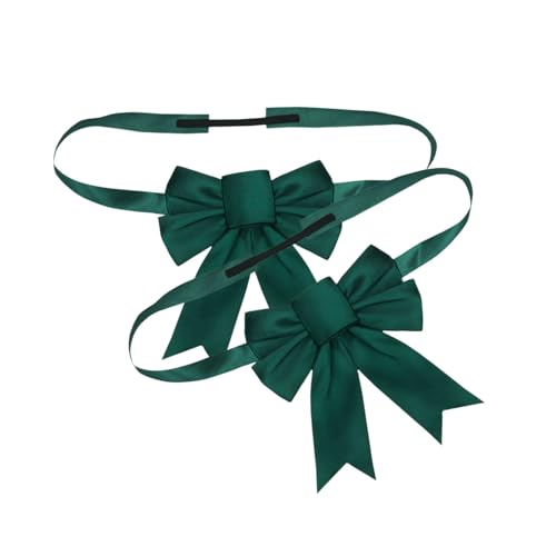 Vestidos de evento para mujer, elegantes rojos y verdes con doble oreja, cola de golondrina, lazo de goma, lazo de goma, caja de corona, accesorio de decoración, banderas de fiesta universitaria