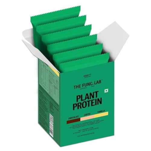 Image of The Func. Lab Plant Protein - Assorted Flavour Travel Packs | 6 Sachets (35g each) | 27-28g Protein per Scoop | Pea and Rice Blend | Vegan, Sugar‑Free, 100% Clean Label, Gut Friendly, Vegetarian