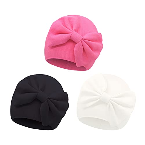 Sarfel Baby Beanie Baby Hats 0-6 Months Cotton Newborn Hats for Girls Baby Girl Hats Bowknot Infant Hat