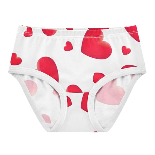Girls Underwear Toddlers 2t Cotton Panties for Girl Funny Underpants Briefs Red Hearts White