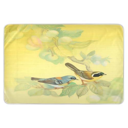 susiyo Bright Birds on Branch Bed Pads for Incontinence Mattress Protector Anti-Slip Waterproof Pads (56