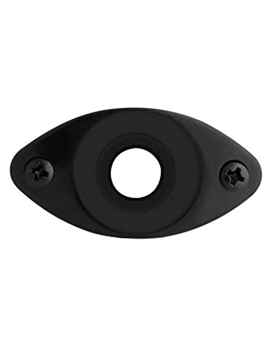 Holmer Guitar Jack Socket Plate Curved Recessed Oval Football Style Output Jack Plate Compatible With Les Paul Ibanez Jackson Guitar Or Bass Parts With Screws Black. #TOP3