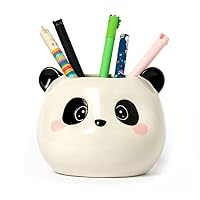 Legami - Stifthalter aus Keramik, Desk Friends, 11,2 x 11,4 cm, Panda-Thema, handbemalt, Schwarz – Ansicht 3