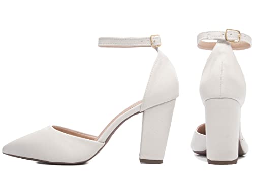 Sapato Scarpin Salto Alto Grosso Preto ou Branco Torricella Cor:Branco;Tamanho:35