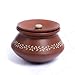 Desi Favors Extra Large Floral Serving Handi(900 ml) | Ceramic Serving Bowl with Lid, Handmade Indian Pottery Handi, Curd Pot, Pooja Return Gift, Indian Housewarming Return Gift, Clay Earthen Pot