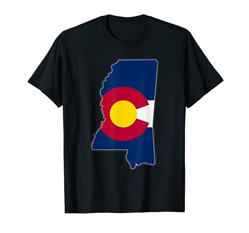 Missisppi State Map Colorado CO Bandera Raíces Hombres Mujeres Regalo Camiseta