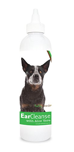 Healthy Breeds Australian Cattle Dog Ear Cleanse with Aloe Vera - Gently & Effectively Clean, Dry & Deodorize Your Pet's Ears at Home - Cucumber Melon Scent - 8 oz