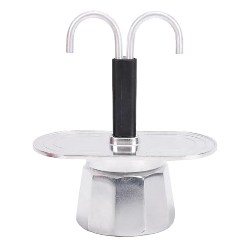 Oxxggkao Macetas moca de aluminio de doble tubo para compartir café con un amigo, grado alimenticio, 2 tazas, cafetera, cafetera, cafetera, cafetera, ollas moca de aluminio