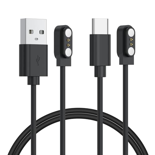 Vancle 2 Pack VeryFit Smartwatch Charger Cable Magnetic USB Charging Cable for Veryfit Smart Watch ID205L ID205U IDW28 ID207 IDW13 IDW15 IDW19 ID208 Plus ID208BT ID206 and More
