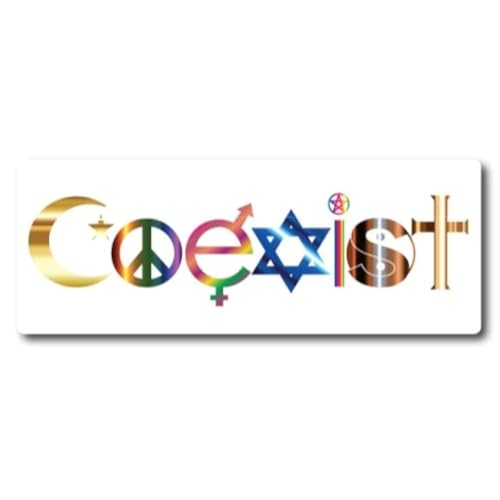 Image of Coexist Symbol Car Magnet 3x8 Inch