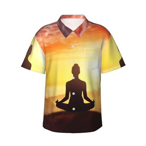 Chemise hawaïenne homme anti-transpiration manches courtes pour plage et yoga