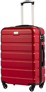 Set de Valise de Voyage 3 Tailles Valise Grande Taille Valise Cabine Petite Valise Sacs de Voyage Valise ABS avec 4 roulettes (Rouge, 77cm)