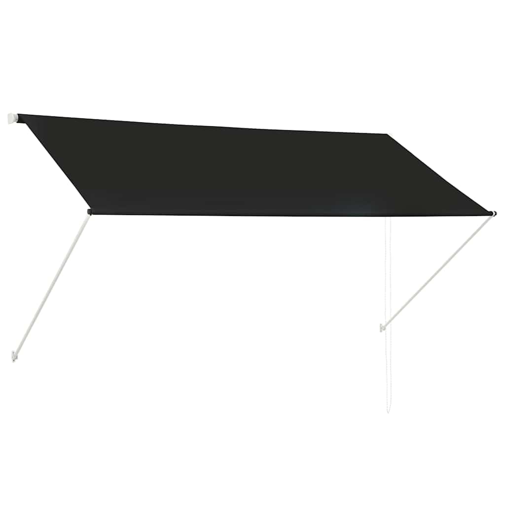 vidaXL Retractable Awning 250x150cm - Manual Window/Door Canopy, Anthracite Polyester PA-Coated Fabric, Adjustable Sun Screen for Outdoors — image 1