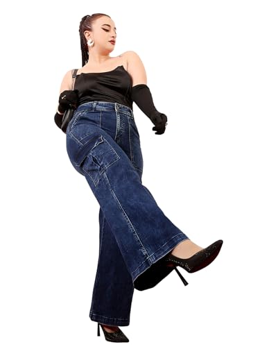 Image of Miss Chase A+ Women's Wide-Leg High Rise Regular Stretchable Denim Jeans