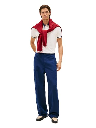 Image of Tommy Hilfiger Men's Short Sleeve Casual Polo Shirts in Regular Fit with Stretch and Contrast Collar Designs