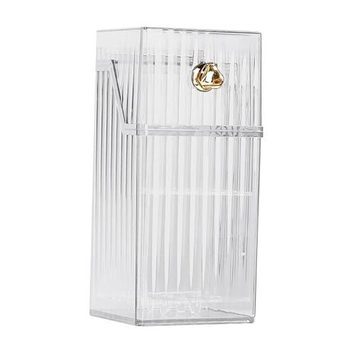 Porta pennelli da trucco e coperchio Contenitore portatile Organizzatore di strumenti cosmetici per matite labbra Cassettiera Matite per sopracciglia bianco