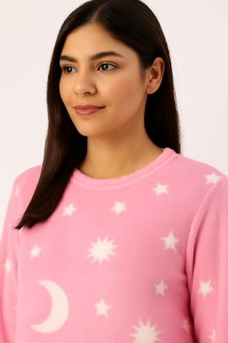Image of CAMEY Womens Winter Full Sleeve Top and Pajama Pants Regular Fit Night Suit Round Neck Top and Pyjama Set Ladies Night Dress
