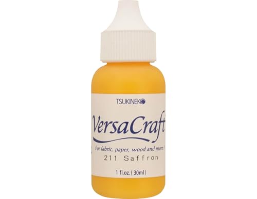 Tinta VERSACRAFT para textil color amarillo Saffron recarga 30ml. Bote cánula