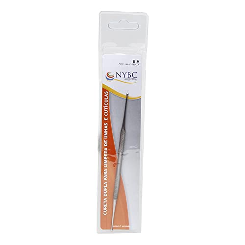 Cureta Dupla Aço Inox 14,4 cm NYBC Beauty: Remoção Precisa e Segura de Cravos, Cutículas e Peles