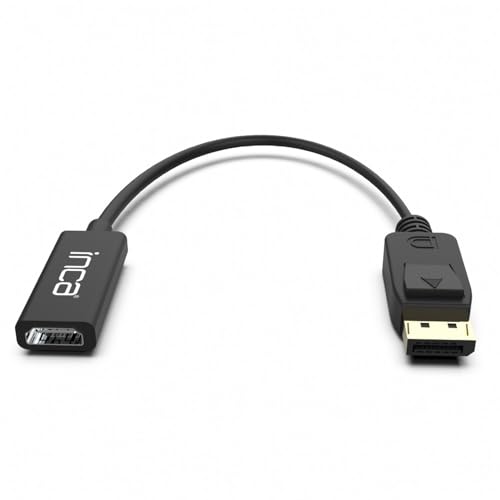 İnca Adaptateur DisplayPort 4K vers HDMI IDTH-5, convertisseur mâle vers HDMI Femelle, Compatible avec PC, Ordinateur Portable, TV, projecteur, Moniteur 20 cm