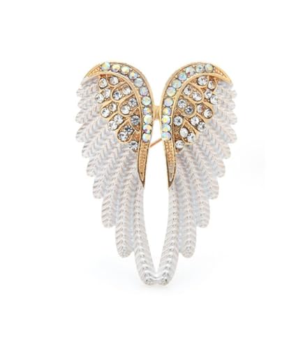 Image of vmcoatdu Women's Guardian Angel Wings Brooch Pin Crystal Angel Wings Brooch Multicolor Lapel Pin Badge