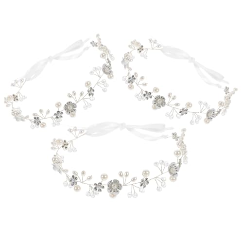 Bandeaux cheveux mariage argentés avec accessoires tête fleur pour coiffure mariée et fêtes