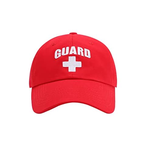 Lifeguard Hat 100% Cotton Exquisite Embroidery Baseball Hats Red Cover