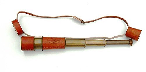 Mahira Nautical Kelvin & Hughes Spyglass Telescope with Leather Carry Case A