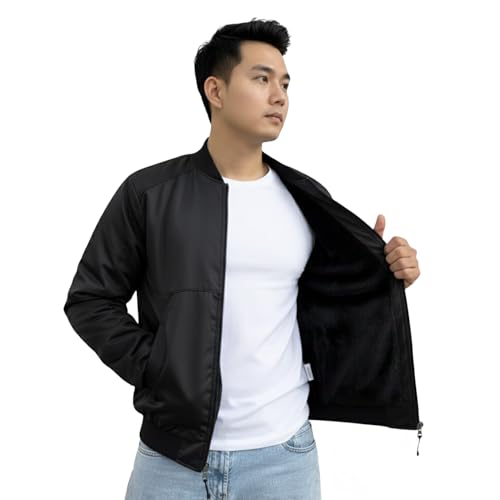 Image of NINQ Winter Jacket - Windproof Poca Cloth with Fur, Zipped mandarin Collar, 2 Front Pockets & Side Arm Pocket, Casual & Sportswear jackets for men