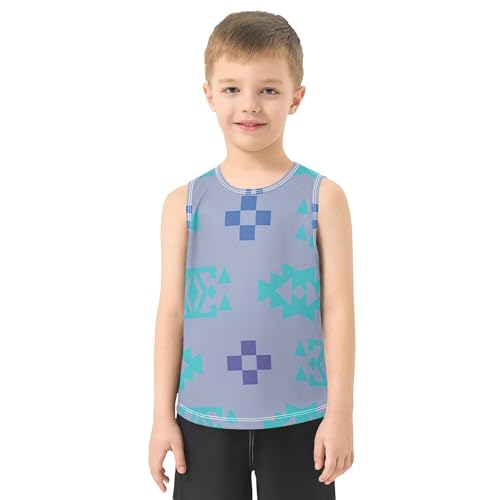 Ethnic Western Pattern Children Tshirts Tank Tops Sleeveless Kids Vest Toddler T-Shirt for Golf Swim Bike Jog 3T2