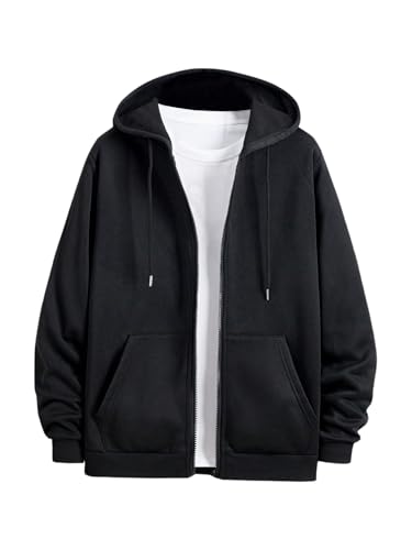 SOLY HUX Men's Zip Up Hoodies Classic Hooded Sweatshirt Jacket with Pocket Fall Outfit