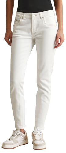 Marc O'Polo Denim Damen Jeanshose mit Stretch-Anteil Slim Fit, Mehrfarbig (White Multi 01), W33/L30 – Ansicht 1