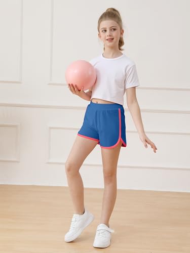 Resinta Pacote com 4 shorts atléticos para meninas, secagem rápida, shorts esportivos de verão para