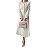 CHARTOU Women Tweed Dress Long Sleeve Single Breast Elegant Lady Long Tweed Blazer Dress