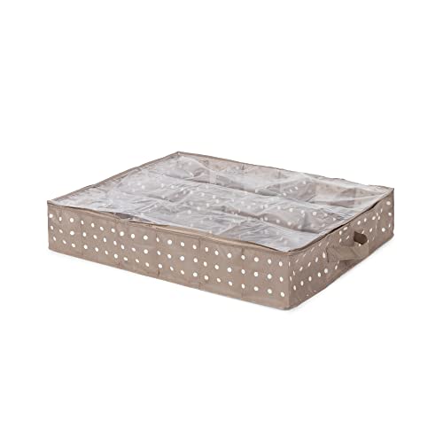 Compactor Bolsa de almacenamiento de zapatos, Gama Rivoli, Color beige, Tamaño 76 x 60 x15 cm, Capacidad para 12 pares, Ventana transparente, RAN4481_B